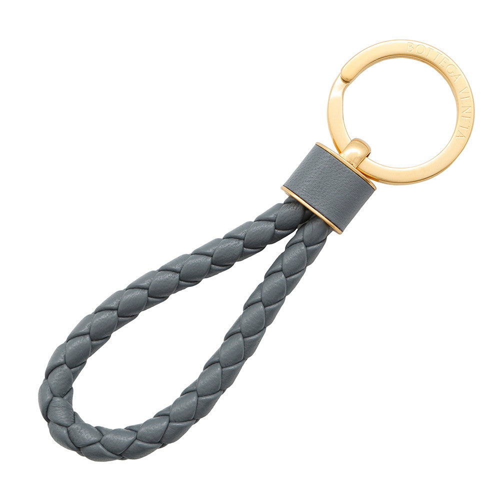 Bottega Veneta INTRECCIATO KEY HOLDER Gray651820 Leather Metal