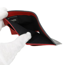 Load image into Gallery viewer, FENDI Zucca Bi-fold Card Case Black/Red7M0288 Leather
