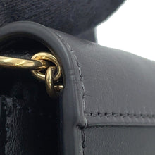 将图像加载到图库查看器中，CELINE Pocket Large Flap Chain Wallet Black/Pink105213 Leather
