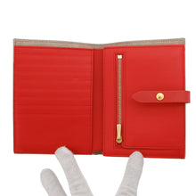 将图像加载到图库查看器中，CELINE Multi-function Strap Wallet Beige/Red104813 Leather
