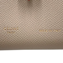 将图像加载到图库查看器中，CELINE Multi-function Strap Wallet Beige/Red104813 Leather
