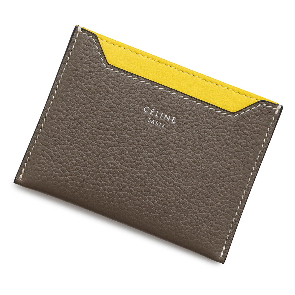 CELINE Card Case Pickpocket/Yellow107813 Leather