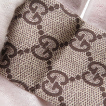 将图像加载到图库查看器中，GUCCI GG Heart Pattern Scarf Beige/Red653020 Silk100%
