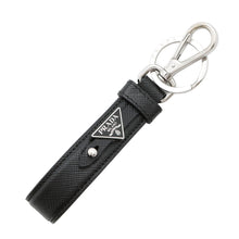 Load image into Gallery viewer, PRADA Triangle Plate Keychain Black2PP68T Leather
