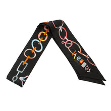 将图像加载到图库查看器中，HERMES Twilly DO RE BOUCLES Black/Rose/Multicolor Silk100%
