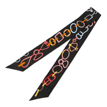 将图像加载到图库查看器中，HERMES Twilly DO RE BOUCLES Black/Rose/Multicolor Silk100%
