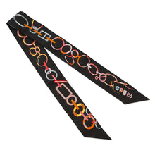 将图像加载到图库查看器中，HERMES Twilly DO RE BOUCLES Black/Rose/Multicolor Silk100%
