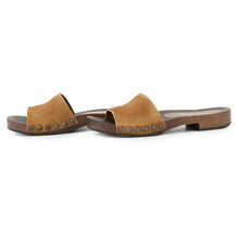 Load image into Gallery viewer, MIUMIU Faded Clog Sandals Brown5Z425E Suede Wood Size 37
