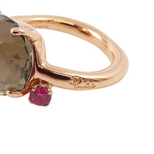 将图像加载到图库查看器中，Pomellato Bahia Smoky Quartz Ruby Ring Size No. 9 18K Pink Gold
