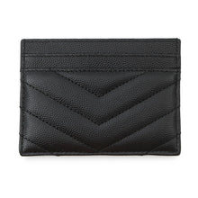 Load image into Gallery viewer, SAINT LAURENT PARIS Monogram Quilted Card Case Black423291 Calf Leather
