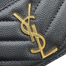 Load image into Gallery viewer, SAINT LAURENT PARIS Monogram Quilted Card Case Black423291 Calf Leather
