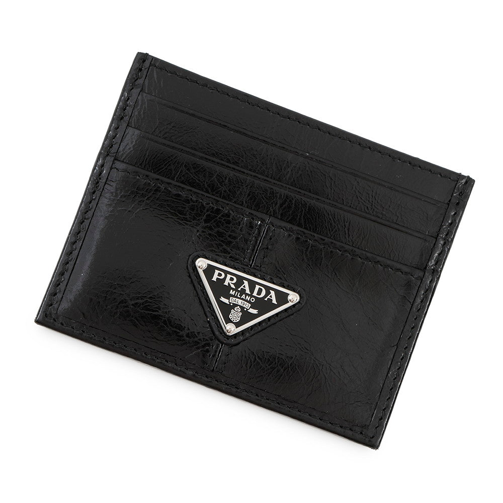 PRADA With logo Card Case Black2MC025 Soft Look Leather