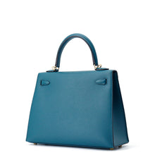 Load image into Gallery viewer, HERMES Kelly Sellier Verso VertBosphore/Blue Ocean Veau Madame Size 25
