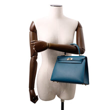 Load image into Gallery viewer, HERMES Kelly Sellier Verso VertBosphore/Blue Ocean Veau Madame Size 25

