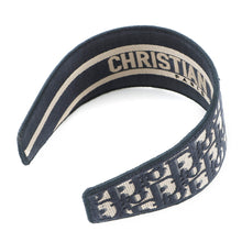 将图像加载到图库查看器中，Dior Oblique headband Navy Canvas
