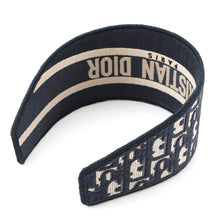 将图像加载到图库查看器中，Dior Oblique headband Navy Canvas
