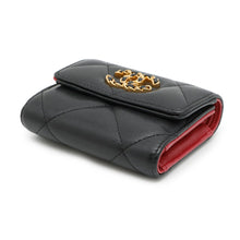 将图像加载到图库查看器中，CHANEL 19 Flap Tri-fold Compact Wallet BlackAP1064 Lambskin
