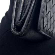 Load image into Gallery viewer, Bottega Veneta INTRECCIATO Tri-fold Compact Wallet Black/Gray Leather
