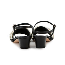 Load image into Gallery viewer, CHANEL CC Logo Faux Pearl Sandals BlackG32699 Leather Faux Pearl Size 38
