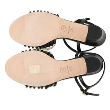 将图像加载到图库查看器中，CHANEL CC Logo Faux Pearl Sandals BlackG32699 Leather Faux Pearl Size 38
