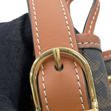 将图像加载到图库查看器中，CELINE Triomphe Drawstring bucket bag Tan191142 PVC Leather Size Small
