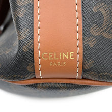 将图像加载到图库查看器中，CELINE Triomphe Drawstring bucket bag Tan191142 PVC Leather Size Small
