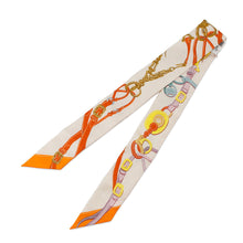 Load image into Gallery viewer, HERMES Twilly Brides de Gala Applique Pique Claim/Orange/Jaune Silk100%
