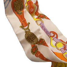 Load image into Gallery viewer, HERMES Twilly Brides de Gala Applique Pique Claim/Orange/Jaune Silk100%
