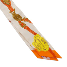 Load image into Gallery viewer, HERMES Twilly Brides de Gala Applique Pique Claim/Orange/Jaune Silk100%
