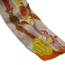 Load image into Gallery viewer, HERMES Twilly Brides de Gala Applique Pique Claim/Orange/Jaune Silk100%

