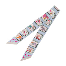 Load image into Gallery viewer, HERMES Twilly HERMES Story HERMES STORY Blue Pale/Rose/Vert Silk100%
