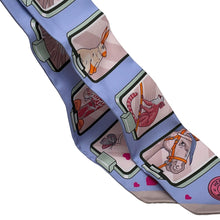 Load image into Gallery viewer, HERMES Twilly HERMES Story HERMES STORY Blue Pale/Rose/Vert Silk100%
