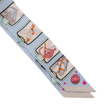 将图像加载到图库查看器中，HERMES Twilly HERMES Story HERMES STORY Blue Pale/Rose/Vert Silk100%
