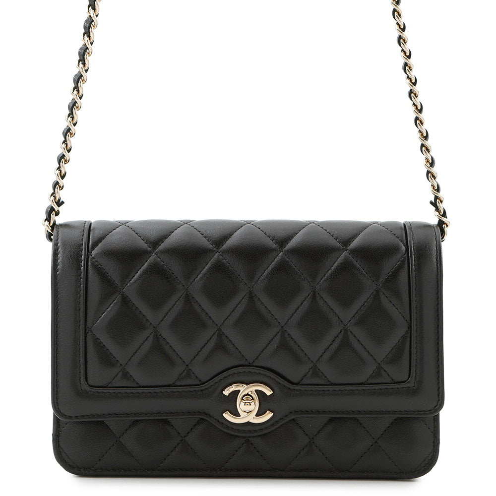 CHANEL Matelasse Classic Chain Wallet BlackAP4218 Lambskin