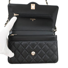Load image into Gallery viewer, CHANEL Matelasse Classic Chain Wallet BlackAP4218 Lambskin
