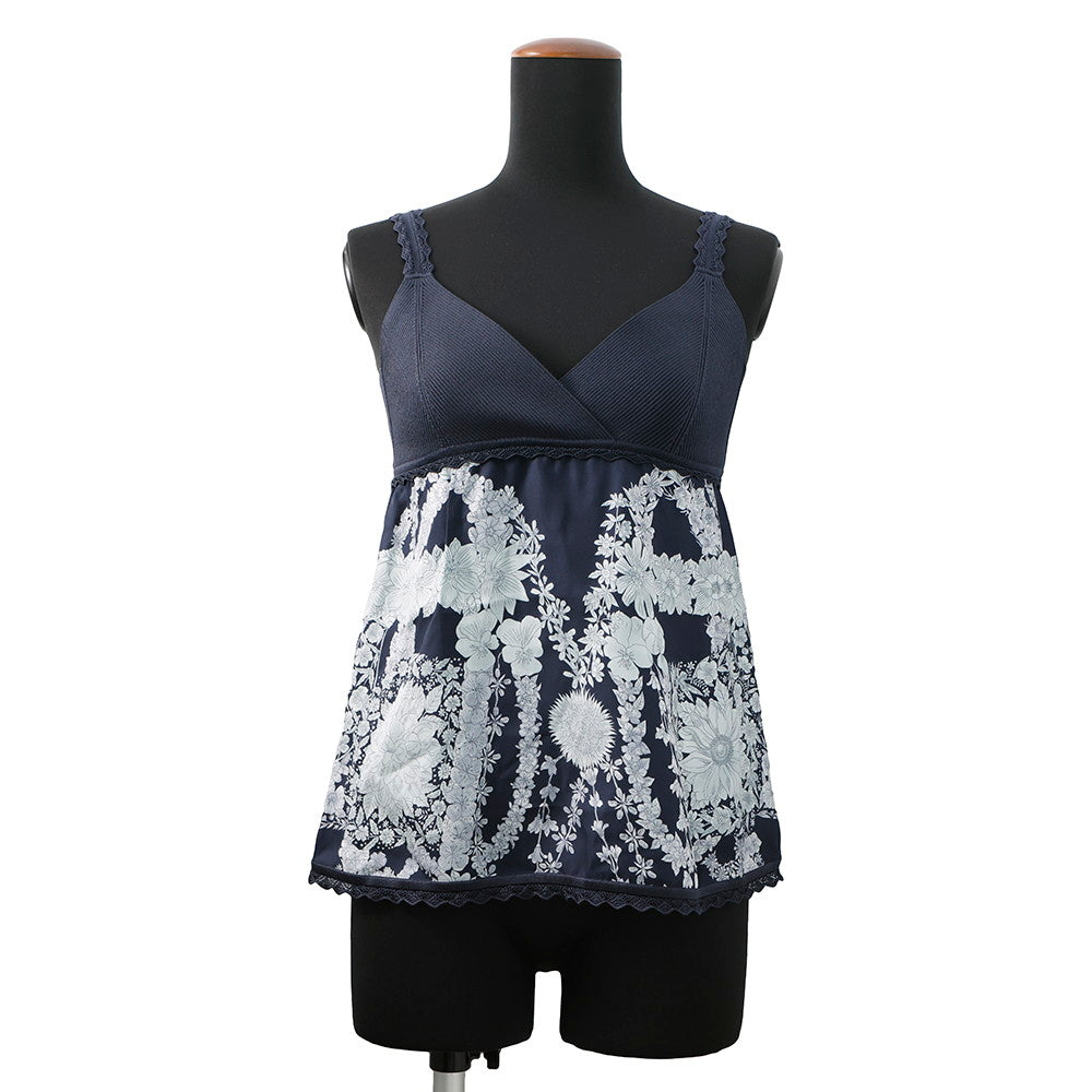 HERMES Sleeveless twill knit sweater with 