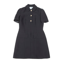 Load image into Gallery viewer, PRADA Tricotine mini dress Size 36 BlackP3O04 Wool 76% Silk24%
