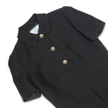 Load image into Gallery viewer, PRADA Tricotine mini dress Size 36 BlackP3O04 Wool 76% Silk24%
