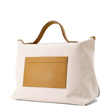 Load image into Gallery viewer, HERMES 24/24 Sac Van Quatre Sesame/Ecru Toile H Swift Leather Size 35
