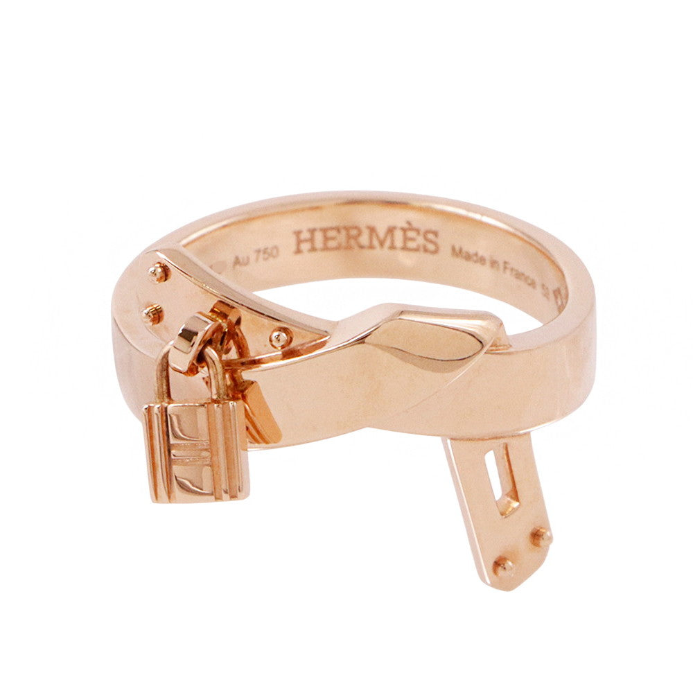 HERMES Gavroche Ring Size 53/#13 18K Pink Gold