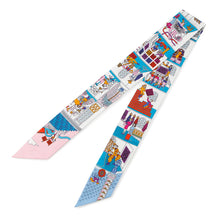 将图像加载到图库查看器中，HERMES HERMES Twilly LA MAISON DES CARRES Maison de Carres Blanc/Rose/BlueH062941S 15 Silk100%
