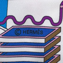 Load image into Gallery viewer, HERMES HERMES Twilly LA MAISON DES CARRES Maison de Carres Blanc/Rose/BlueH062941S 15 Silk100%
