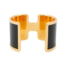 Load image into Gallery viewer, HERMES ★Olympe Bangle Size T3 Black Box Calf Leather Metal
