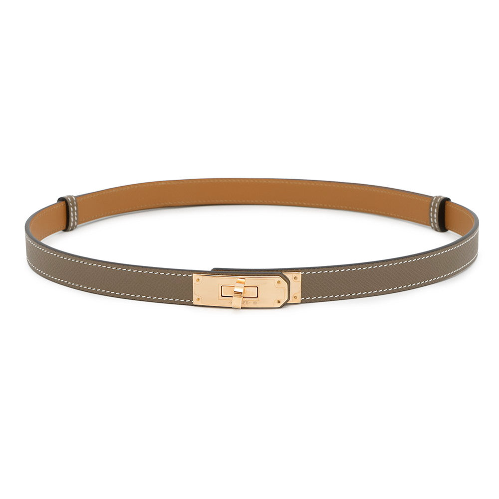 HERMES Kelly belt Size 18 Etoupe Epsom