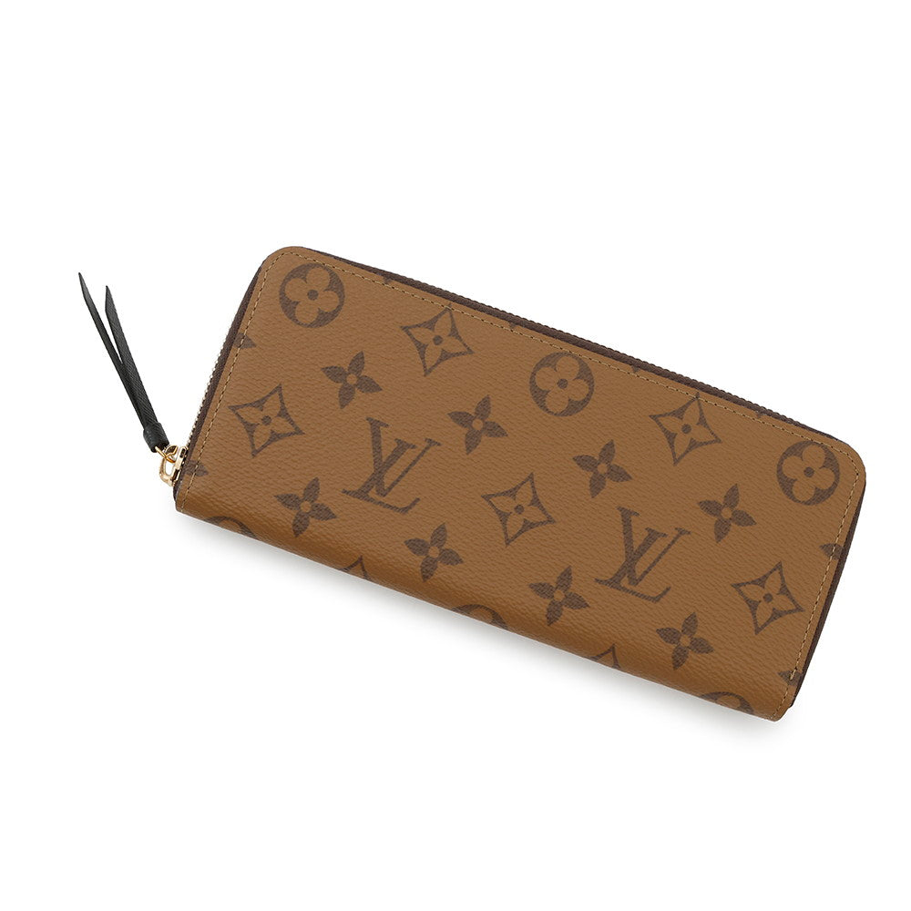 LOUIS VUITTON Portefeuille Clemence NoirM82336 Monogram Reverse Canvas