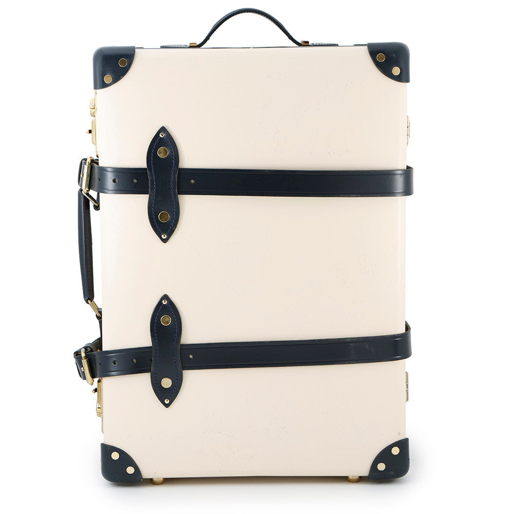 GLOBE TROTTER Safari Carry Case Ivory/Navy Vulcanized Fiber Leather