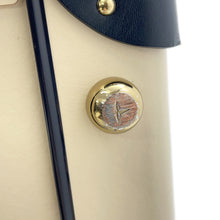 将图像加载到图库查看器中，GLOBE TROTTER Safari Carry Case Ivory/Navy Vulcanized Fiber Leather
