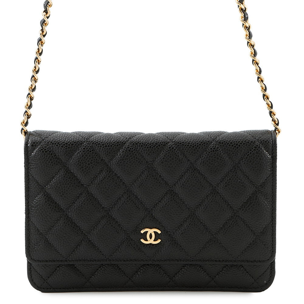 CHANEL Matelasse Classic Chain Wallet BlackAP0250 Caviar Leather