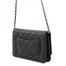 将图像加载到图库查看器中，CHANEL Matelasse Classic Chain Wallet BlackAP0250 Caviar Leather
