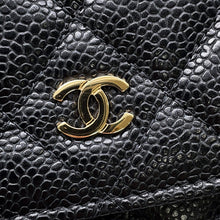 将图像加载到图库查看器中，CHANEL Matelasse Classic Chain Wallet BlackAP0250 Caviar Leather
